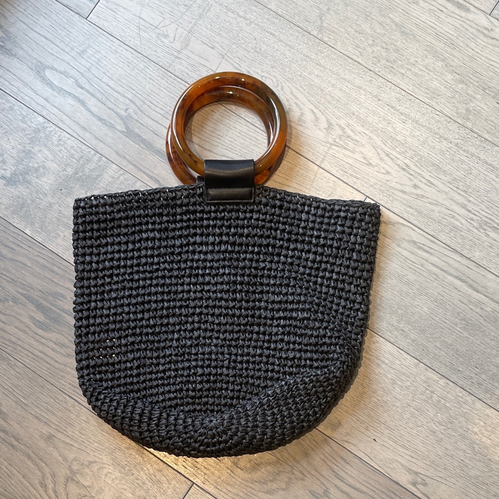 Seed Heritage Black Tote with Brown Handle - NWOT
